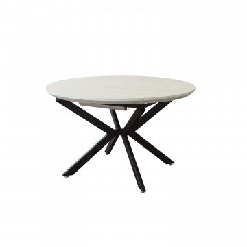 Tavolo rotondo allungabile in melaminico effetto legno 120/160x120