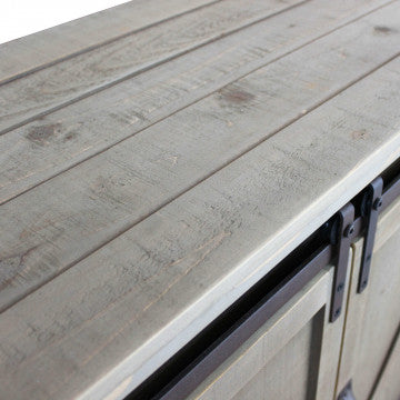 Mobile in legno e acciaio, dimensioni 142x41x76 cm, peso 27,78 kg