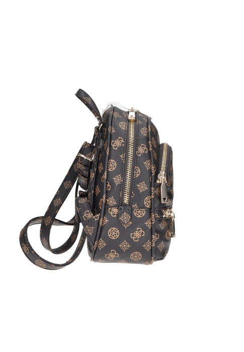Zaino GUESS Manhattan Ecopelle Con Metalleria Dorata E Logo Frontale 36x27x13 Cm Due Manici 45 Cm