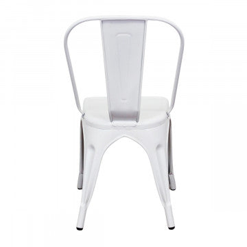 Sedia struttura metallo seduta metallo bianca 35x45x85 cm peso 4 kg