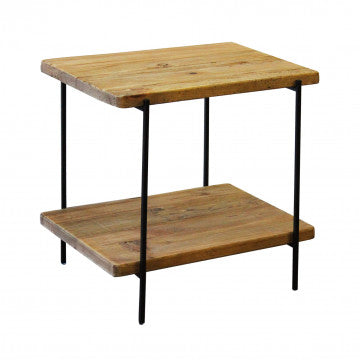 Tavolino in legno di pino riciclato, 50x42x51,5 cm, marrone