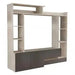 Parete Soggiorno Entry Pino Chiaro e Grigio - Dimensioni: cm 180 x 28/40 x 165 h Pareti Attrezzate Hobby Shop Solution   