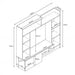 Parete Soggiorno Entry Antracite e Olmo, Dimensioni: cm 180 x 28/40 x 165 h Pareti Attrezzate Hobby Shop Solution   