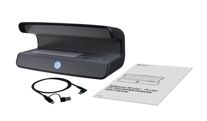 Safescan 75 LED Rilevatore di Banconote False UV - Riflettore Integrato - Idoneo per Passaporti, Documenti d'Identità e Carte di Credito