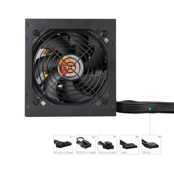Tooq Helios Alimentatore ATX 650W APFC 80+ Bronze - Colore Nero