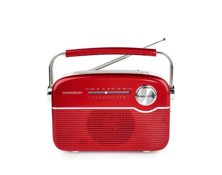 Thomson Radio Solare Portatile Retrò RTS450BT - FM - Ricarica Energia Solare o USB-C - Antenna Telescopica - Bluetooth
