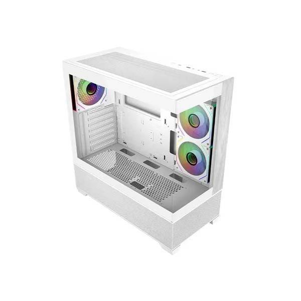 Cooler Master Elite 690 Wood Caja Semitorre ATX/MicroATX/Mini-ITX - 3 Ventiladores 120mm RGB - Vista Panoramica - Doble Camara - 2xUSB-A - 1xUSB-C - 434x218x454mm