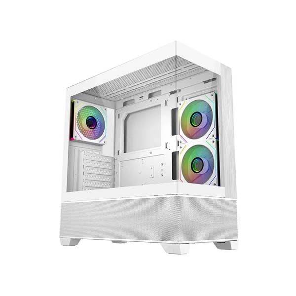 Cooler Master Elite 690 Wood Caja Semitorre ATX/MicroATX/Mini-ITX - 3 Ventiladores 120mm RGB - Vista Panoramica - Doble Camara - 2xUSB-A - 1xUSB-C - 434x218x454mm