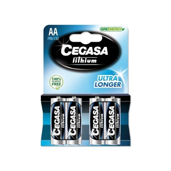 Cegasa Lithium Confezione da 4 Pile Litio AA FR6 1.5V