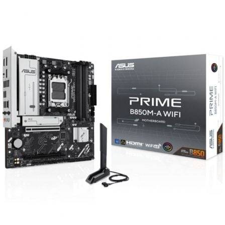 Asus Prime B850M-A WIFI Scheda Madre AM5 - WiFi, Bluetooth, 4x DDR5, 3x M2, 4x SATA III, PCIe 3.0, 4.0, USB 2.0, 3.2, USB-C, RJ-45, HDMI, DisplayPort - Form Factor MicroATX