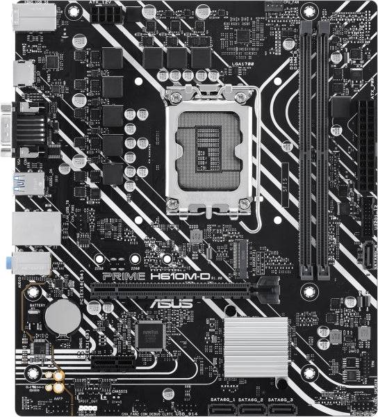 Asus Prime H610M-D Placa Base Intel1700 2x DDR5 - HDMI, M.2, PCIe3.0, 4x Sata III, USB 3.2, MicroATX