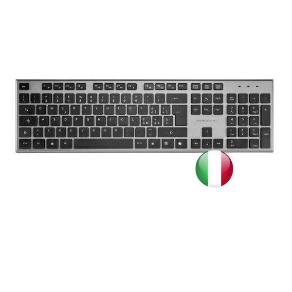 Tacens Zenith Combo Pack Wireless Tastiera Completa + Mouse e Tappetino - Layout Italiano QWERTY IT - Tasti Silenziosi Profilo Basso - Sensore 3200dpi - Connessione Dual Link 2.4GHz - Switch HUANO