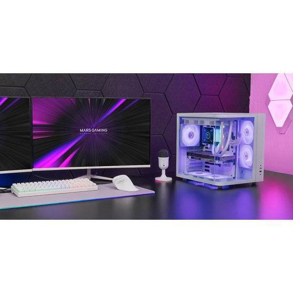 Mars Gaming MC-CURV Chassis Tower ATX - Vetro Temperato Curvo Continuo - Doppia Camera - Connettività USB-C e USB 3.0 - 7 Slot di Espansione - 343x286x353mm - Colore Nero