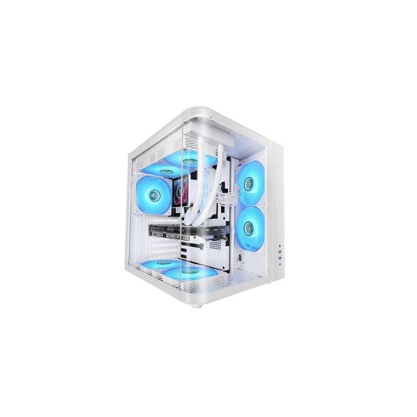Mars Gaming MC-CURV Chassis Tower ATX - Vetro Temperato Curvo Continuo - Doppia Camera - Connettività USB-C e USB 3.0 - 7 Slot di Espansione - 343x286x353mm - Colore Nero