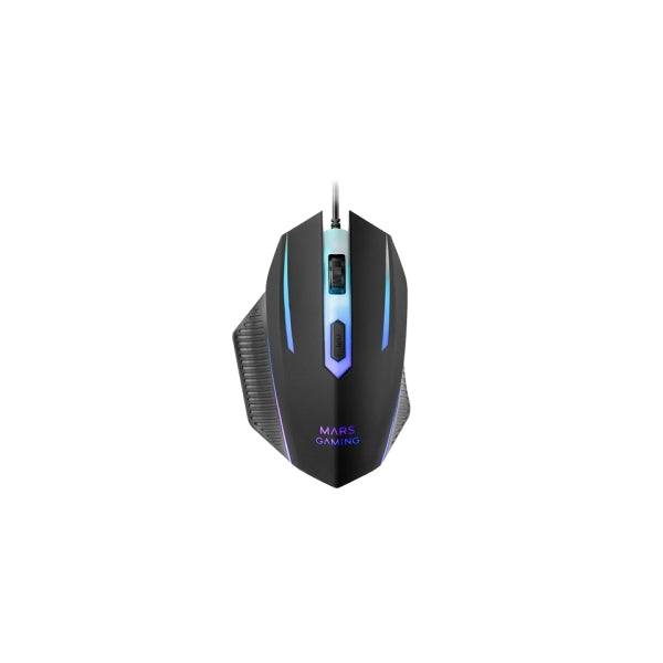 Combo Pack Gaming Mars Gaming MCP124PRO 4 in 1 - Tastiera Ibrida H-Mech - Layout Francese AZERTY FR - Mouse 3200dpi - Tappetino Nanotessile