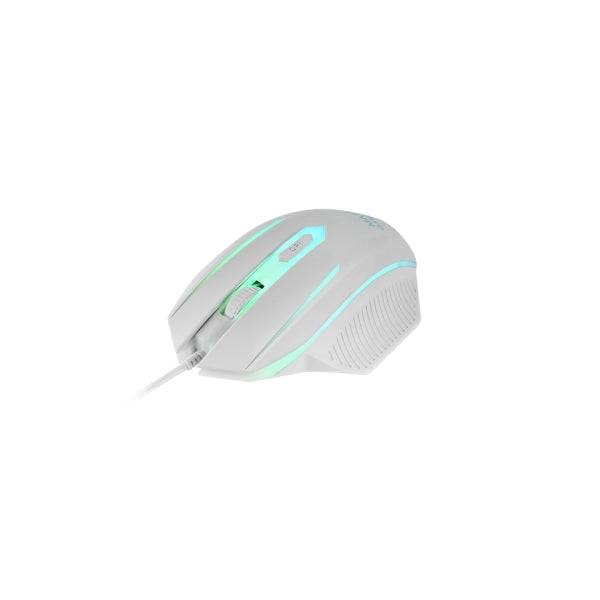 Mars Gaming MCP124PRO Combo Pack Gaming 4 in 1 - Tastiera Ibrida H-Mech - Layout QWERTY ES - Mouse 3200dpi - Tappetino Nanotextil - Colore Bianco