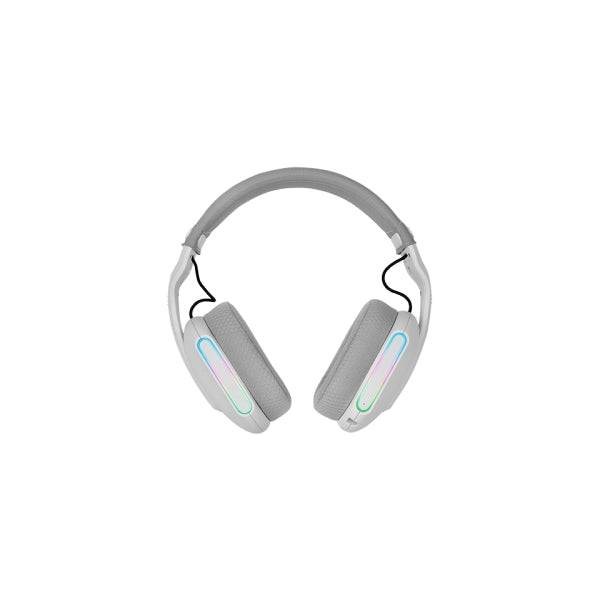 Mars Gaming MHW-PRO Cuffie Gaming Bluetooth 5.3 - Suono 3D Surround 7.1 - Controlli Integrati - Microfono Doppio - Illuminazione ARGB - 76x200x187mm - Colore Bianco