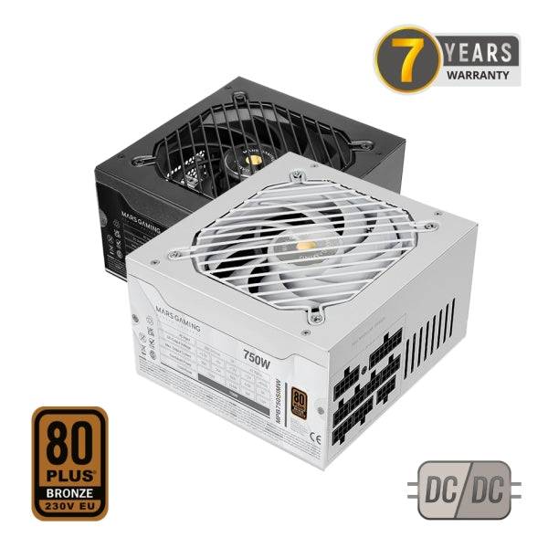 Mars Gaming MPB750SIM Alimentatore ATX 750W - 80 Plus Bronze - Modulare - 12dB - 150x160x85mm - Colore Bianco