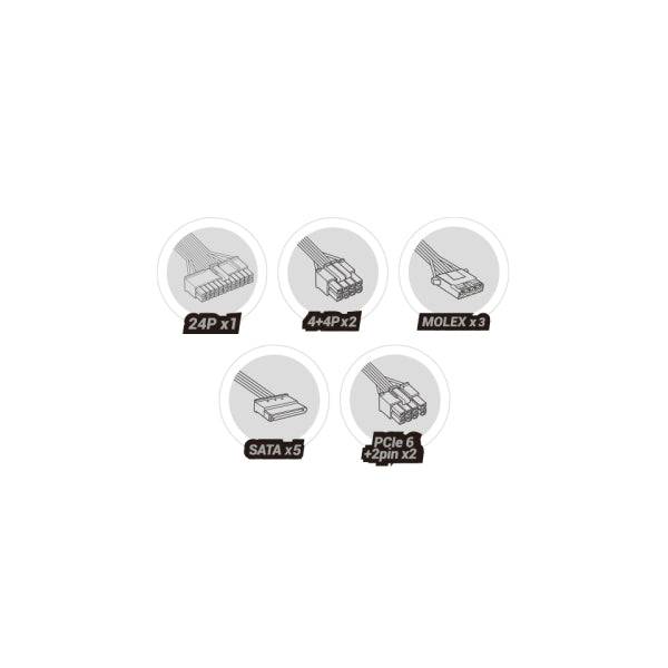 Mars Gaming MPB750SIM Alimentatore ATX 750W - 80 Plus Bronze - Modulare - 12dB - 150x160x85mm - Colore Bianco