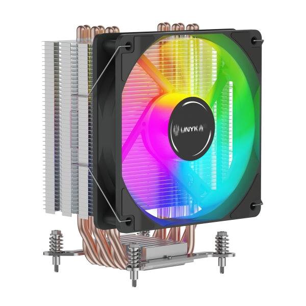 Unykach Unycool H60 ARGB Dissipatore CPU - Multisocket Universale - Ventola 120mm - Colore Nero