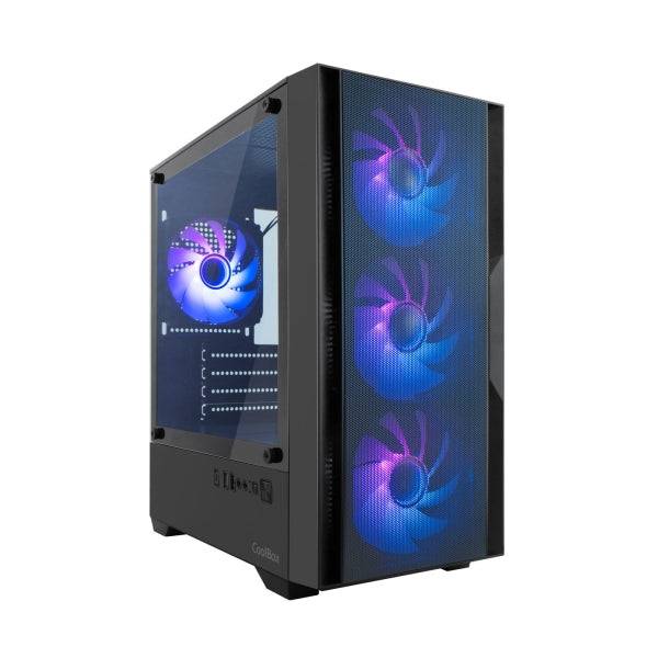 Coolbox GM220 MPFusion Case Torre Micro ATX - Pannello Laterale Vetro Temperato - Supporto HDD 2.5", 3.5" - USB-A 3.2, USB-C e Audio - 4 Ventilatori ARGB 120mm - Supporta Raffreddamento Liquido