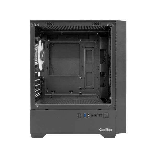Coolbox GM220 MPFusion Case Torre Micro ATX - Pannello Laterale Vetro Temperato - Supporto HDD 2.5", 3.5" - USB-A 3.2, USB-C e Audio - 4 Ventilatori ARGB 120mm - Supporta Raffreddamento Liquido