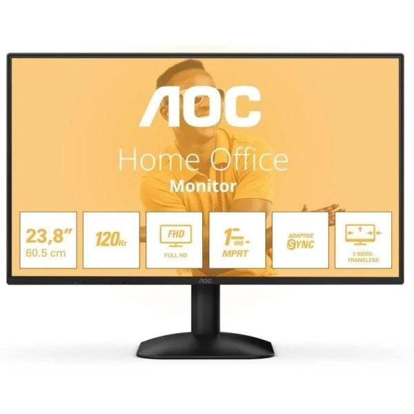 AOC 24B31H Monitor 23.8" LED IPS FullHD 120Hz - Tempo Risposta 1ms - HDMI, VGA - VESA 100x100mm - Colore Nero