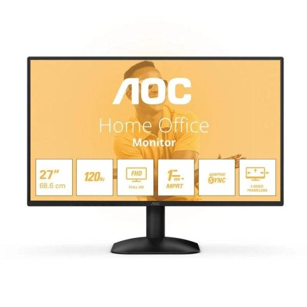 AOC 27B31H Monitor 27" LED IPS FullHD 120Hz - Tempo Risposta 1ms - HDMI, VGA - VESA 100x100mm - Colore Nero