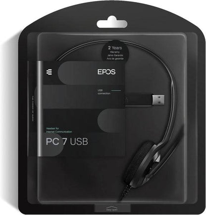 Epos PC 7 USB Auricolare Monoaurale con Microfono - Cavo 2m - Colore Nero