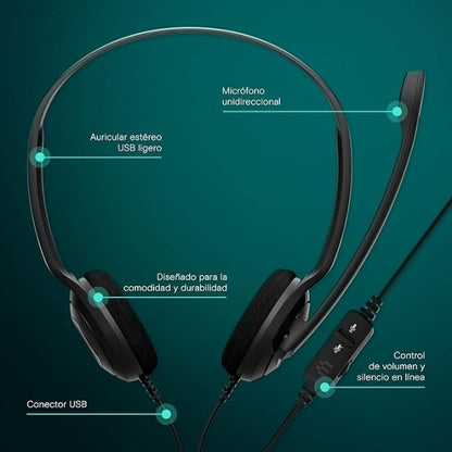 Epos Sennheiser PC 8 USB Cuffia Stereo con Microfono - Cavo 2m - Colore Nero