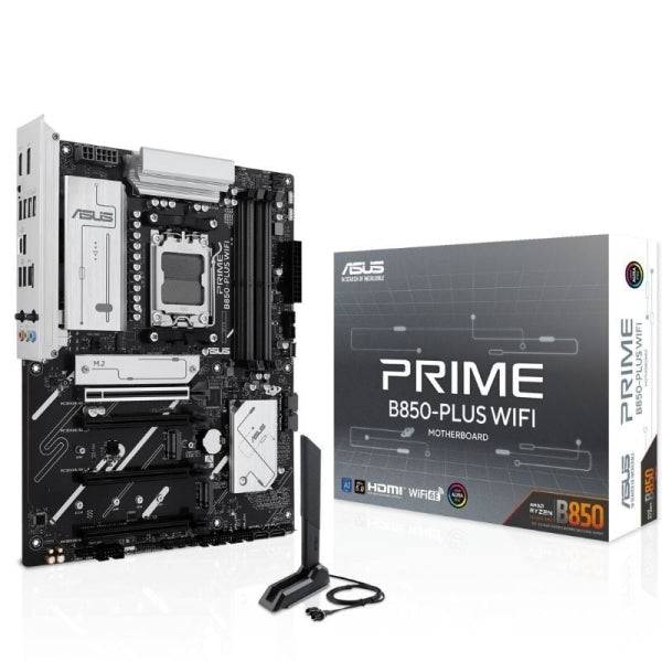Asus Prime B850 PLUS WIFI Placa Base AM5 -WiFi, Bluetooth, 4x DDR5, 3x M2, 4x Sata III, PCIe 3.0, 4.0, 5.0,USB 2.0, 3.2, USB-C, RJ-45, HDMI, DisplayPort, ATX