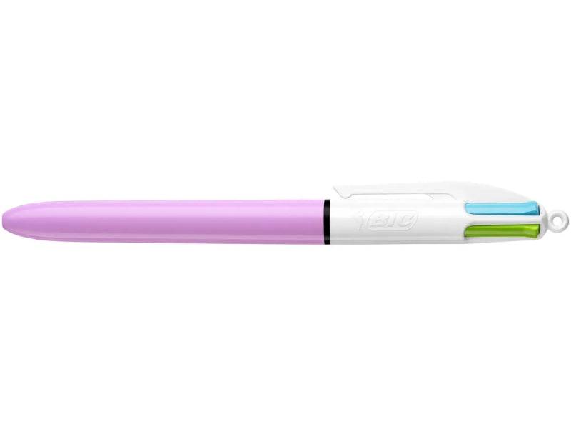 Bic 4 Colours Fun Espositore con 40 Penne a Sfera Retrattili - Punta Media da 1.0mm - Inchiostro a Base Olio - Inchiostro Colori: Rosa, Viola, Turchese e Verde Lime