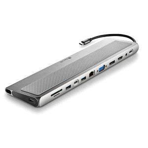 NGS Adattatore Multipresa Tipo USB-C 12 in 1 - WIN/MAC-HDMI-VGA-LAN-SD/TF-LAN - PD 100W CHARGE - 3xUSB3.0
