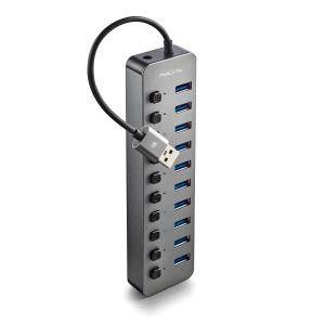 NGS IHUB10 Hub USB 3.0 - 10 Porte USB 3.0 con Interruttori - Fino a 5Gbps