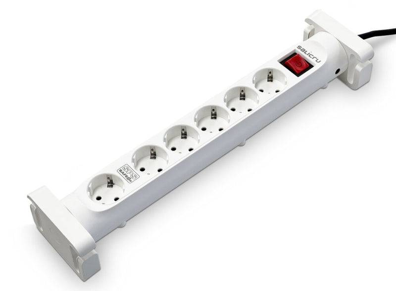 Salicru Regleta SPS SAFE 6S Protezioni Elettriche Attive di Ultima Generazione - 6 Prese Schuko - Colore Bianco