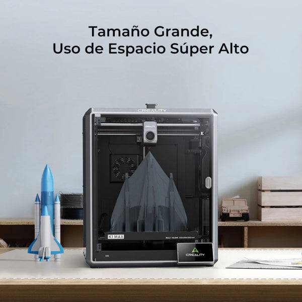Creality K1 MAX Impresora 3D Cerrada - Volumen 30x30x30cm - Impresion de Alta Velocidad de 600mm/s - Lidar y Camara Inteligente IA - Flujo de 32mm³/s y Enfriamiento Dual - USB, Ethernet, WiFi