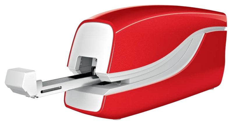 Petrus WOW E-310 Contactless Cucitrice Elettrica - fino a 10 Fogli - Cucitura Chiusa - Utilizza Punti Metallici Petrus Nº10 - Colore Rosso Metallizzato