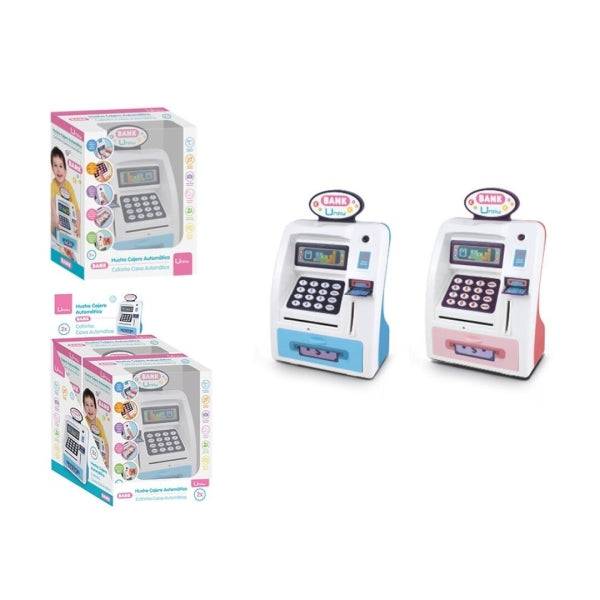 Umay Salvadanaio Elettronico Design Bancomat - Chiusura con Codice - Fessure per Banconote e Monete - 2 Colori Assortiti Casuali