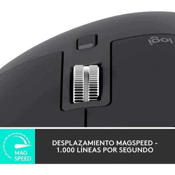 Logitech MX Master 3S Raton Inalambrico USB 8000dpi - Recargable - 7 Botones - Rueda de Pulgar - Bateria 500 mAh