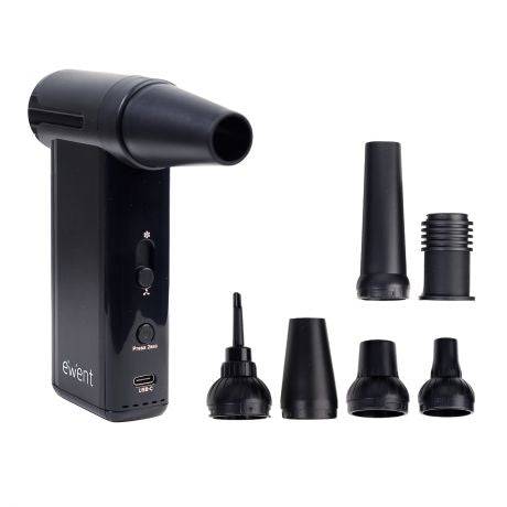 Ewent Pistola ad Aria Compressa - Pompa Vuoto e Compressore - 8 Velocità - 130000 RPM - Batteria 5000mah - Colore Nero