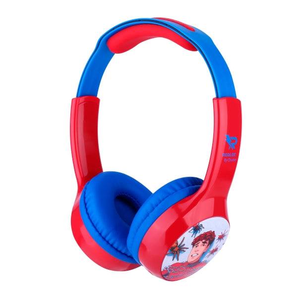 Redlox by Chuster Hero Cuffie Bluetooth 5.4 - Altoparlante 40mm - Batteria 200mAh - Autonomia fino a 16h - Portata 10m - 32Ohm - Sensibilità 85dB - Colore Rosso e Blu