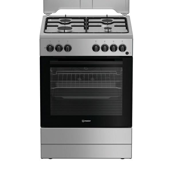 Cucina a Gas 4 Fuochi Forno Elettrico 73L Inox 60x60 cm