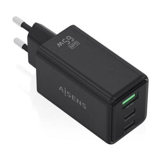 Aisens Caricatore GAN 65W - 2xUSB-C PD3.0 QC4.0 e 1xUSB-A QC3.0