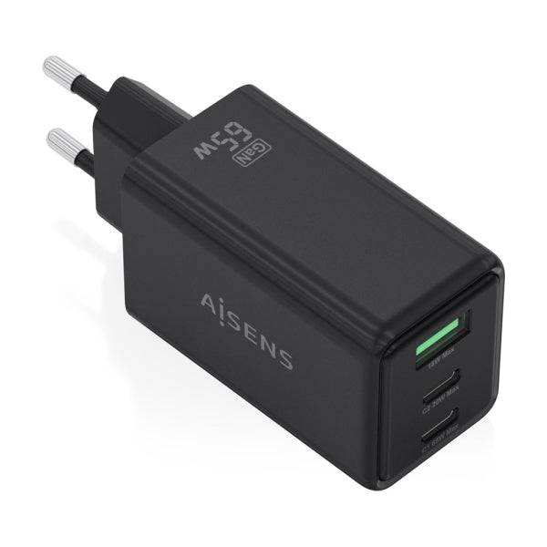 Aisens Caricatore GAN 65W - 2xUSB-C PD3.0 QC4.0 e 1xUSB-A QC3.0