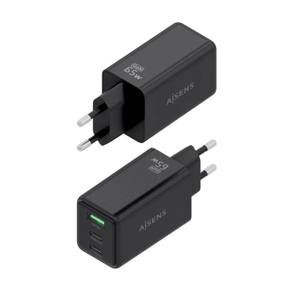 Aisens Caricatore GAN 65W - 2xUSB-C PD3.0 QC4.0 e 1xUSB-A QC3.0