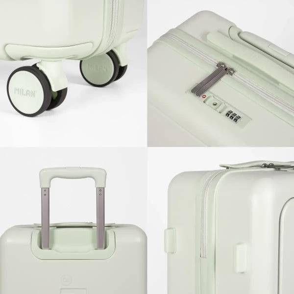 Milan Coleccion 430 Valigia Trolley Rigida - 4 Ruote Doppie 360° - Chiusura con Combinazione 3 Cifre - Apertura Indipendente Scomparto Principale e Frontale - Misure 55x40x23cm