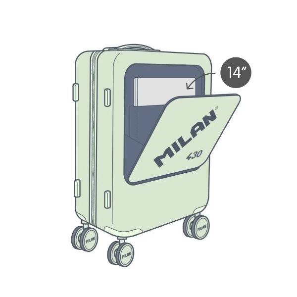 Milan Coleccion 430 Valigia Trolley Rigida - 4 Ruote Doppie 360° - Chiusura con Combinazione 3 Cifre - Apertura Indipendente Scomparto Principale e Frontale - Misure 55x40x23cm