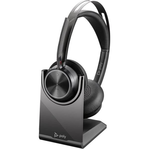 HP Poly Voyager Focus 2 MS Auriculares con Microfono Bluetooth 5.1 - Cancelacion de Ruido - Almohadillas Acolchadas - Autonomia hasta 40h - Control en Auricular - Colore Nero