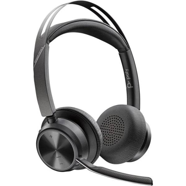 HP Poly Voyager Focus 2 MS Auriculares con Microfono Bluetooth 5.1 - Cancelacion de Ruido - Almohadillas Acolchadas - Autonomia hasta 40h - Control en Auricular - Colore Nero