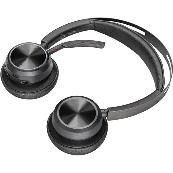 HP Poly Voyager Focus 2 MS Auriculares con Microfono Bluetooth 5.1 - Cancelacion de Ruido - Almohadillas Acolchadas - Autonomia hasta 40h - Control en Auricular - Colore Nero